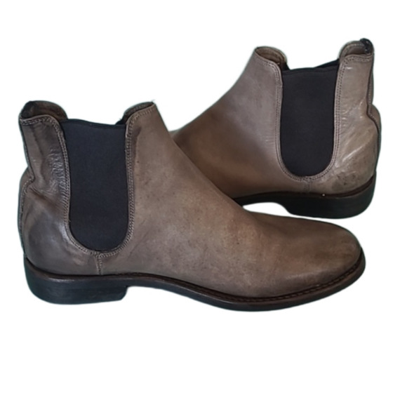 Frye Other - Frye Gray Leather Slip-on Ankle Boots Size 8.5